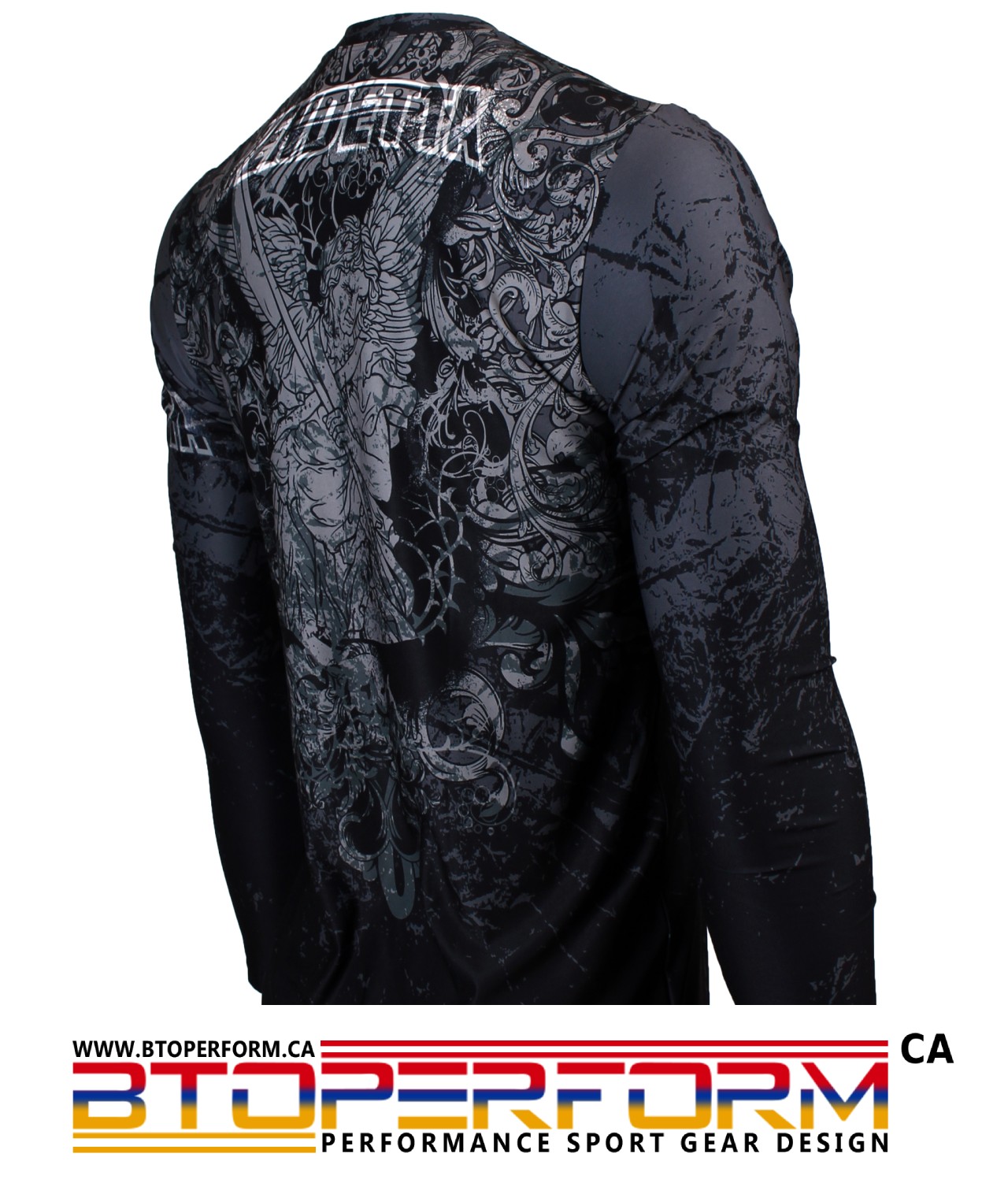 VENDETTA -Black [FR-155K] Full Graphic Loose-Fit Long Sleeve Crew Neck Shirt - Image 3