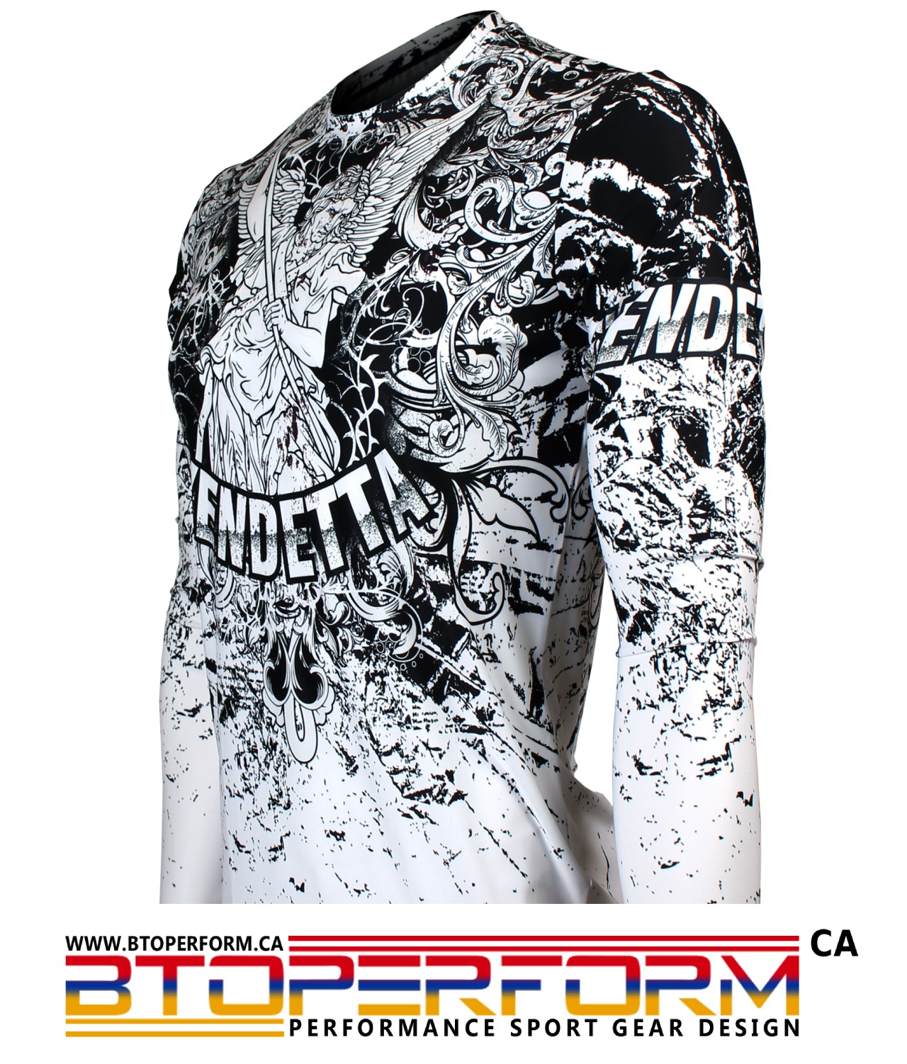 VENDETTA -White [FR-155W] Full Graphic Loose-Fit Long Sleeve Crew Neck Shirt - Image 5