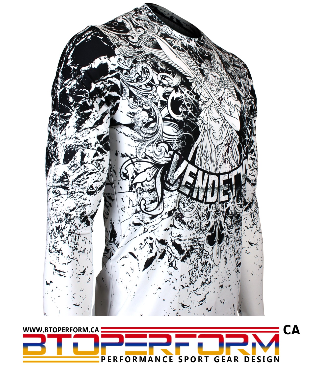 VENDETTA -White [FR-155W] Full Graphic Loose-Fit Long Sleeve Crew Neck Shirt - Image 6