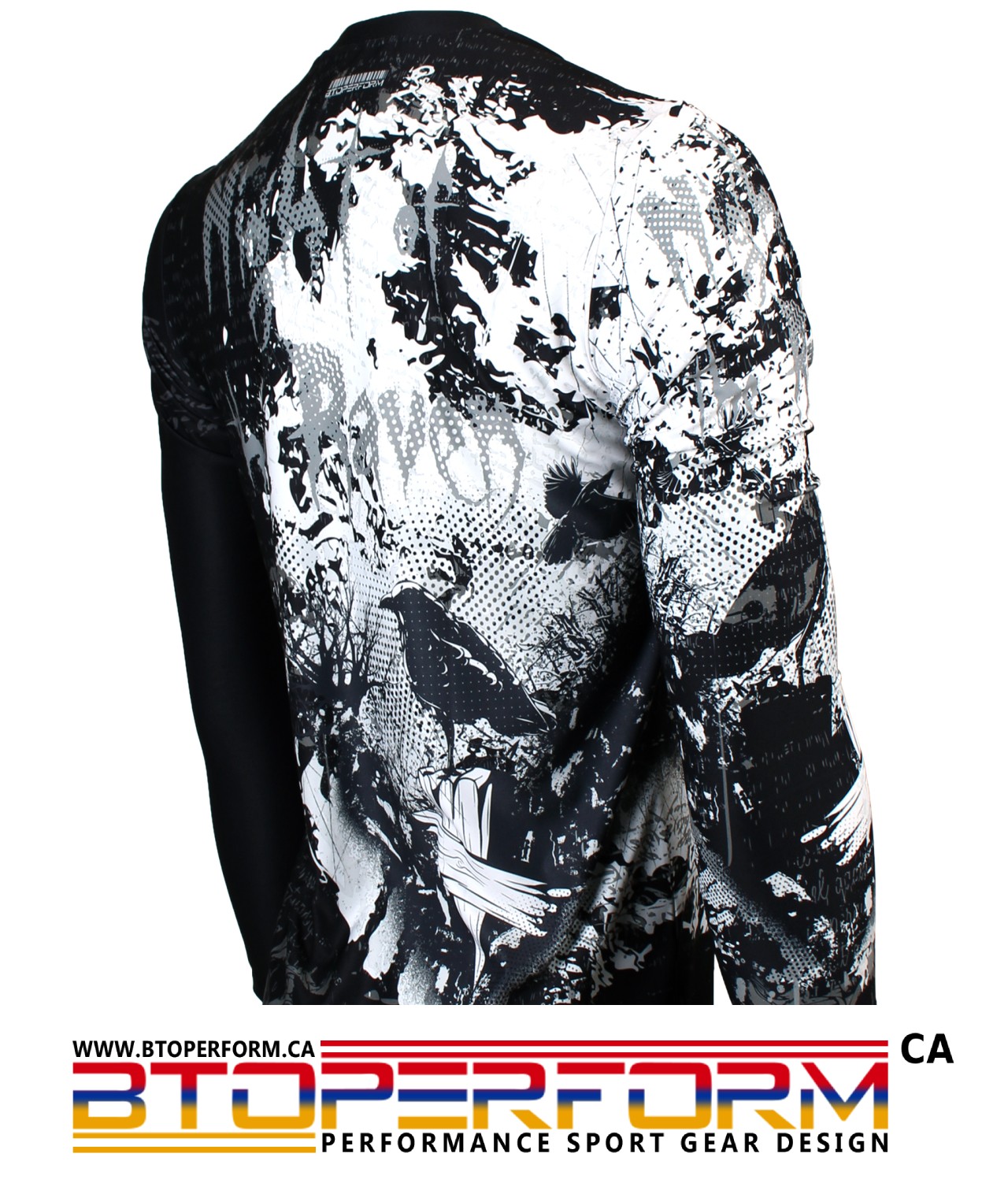 NIGHT OF THE RAVEN [FR-157] Full Graphic Loose-Fit Long Sleeve Crew Neck Shirt - Image 4