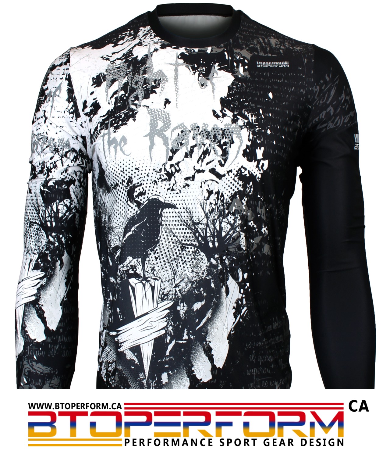 NIGHT OF THE RAVEN [FR-157] Full Graphic Loose-Fit Long Sleeve Crew Neck Shirt