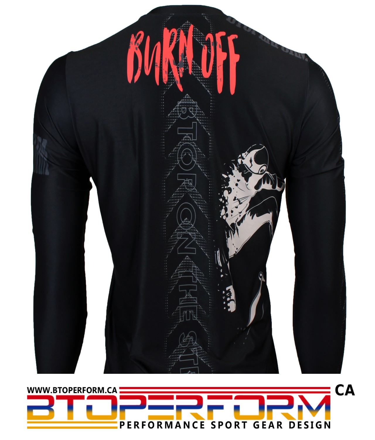 BURN OFF -Black [FR-158K] Full Graphic Loose-Fit Long Sleeve Crew Neck Shirt - Image 5