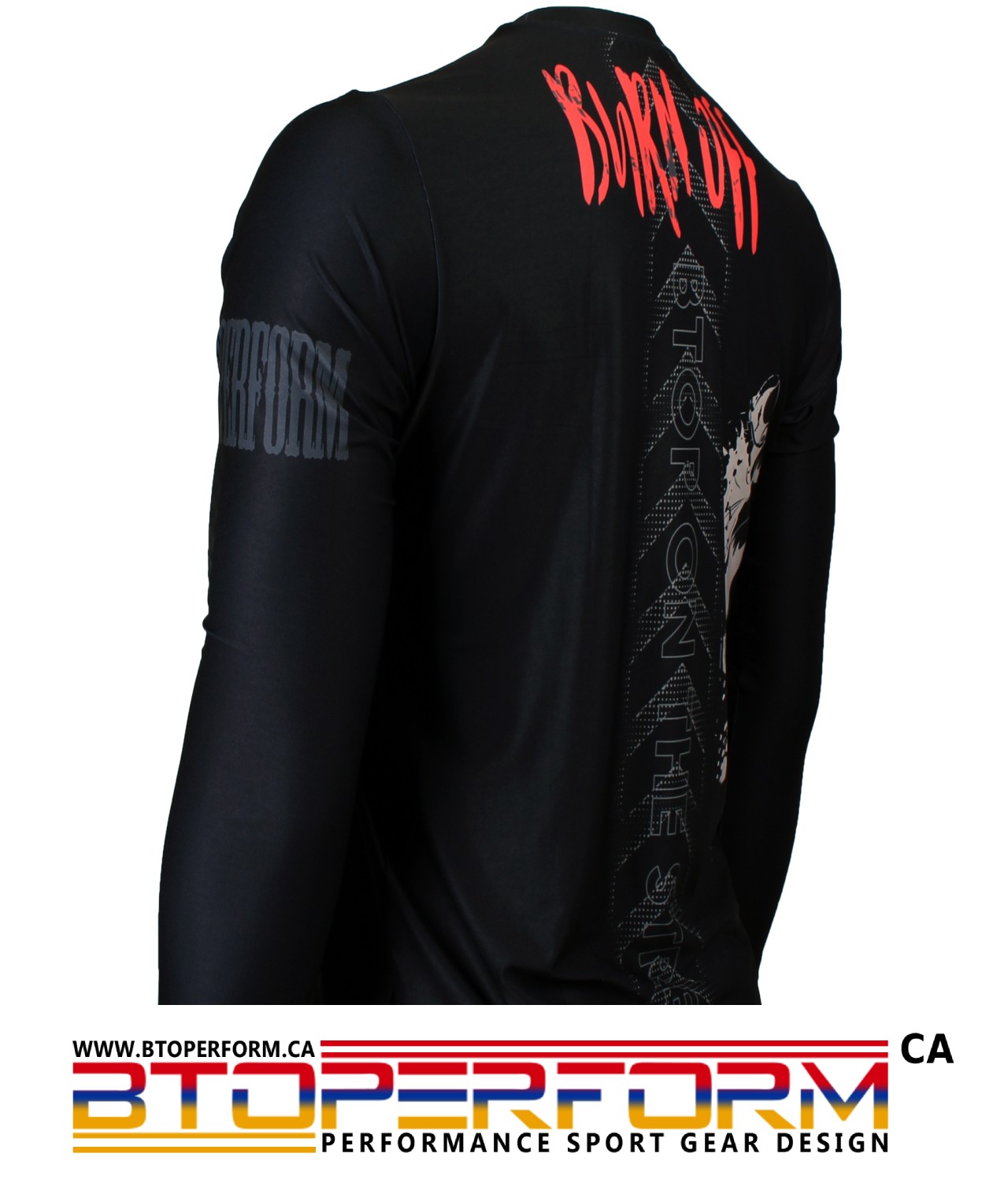 BURN OFF -Black [FR-158K] Full Graphic Loose-Fit Long Sleeve Crew Neck Shirt - Image 2