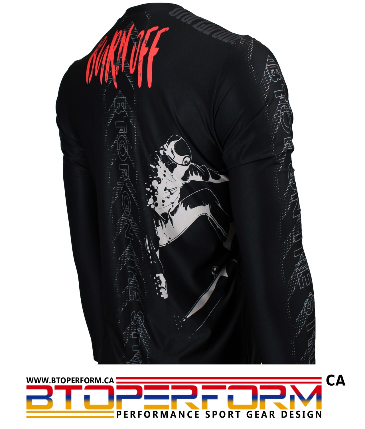 BURN OFF -Black [FR-158K] Full Graphic Loose-Fit Long Sleeve Crew Neck Shirt - Image 6