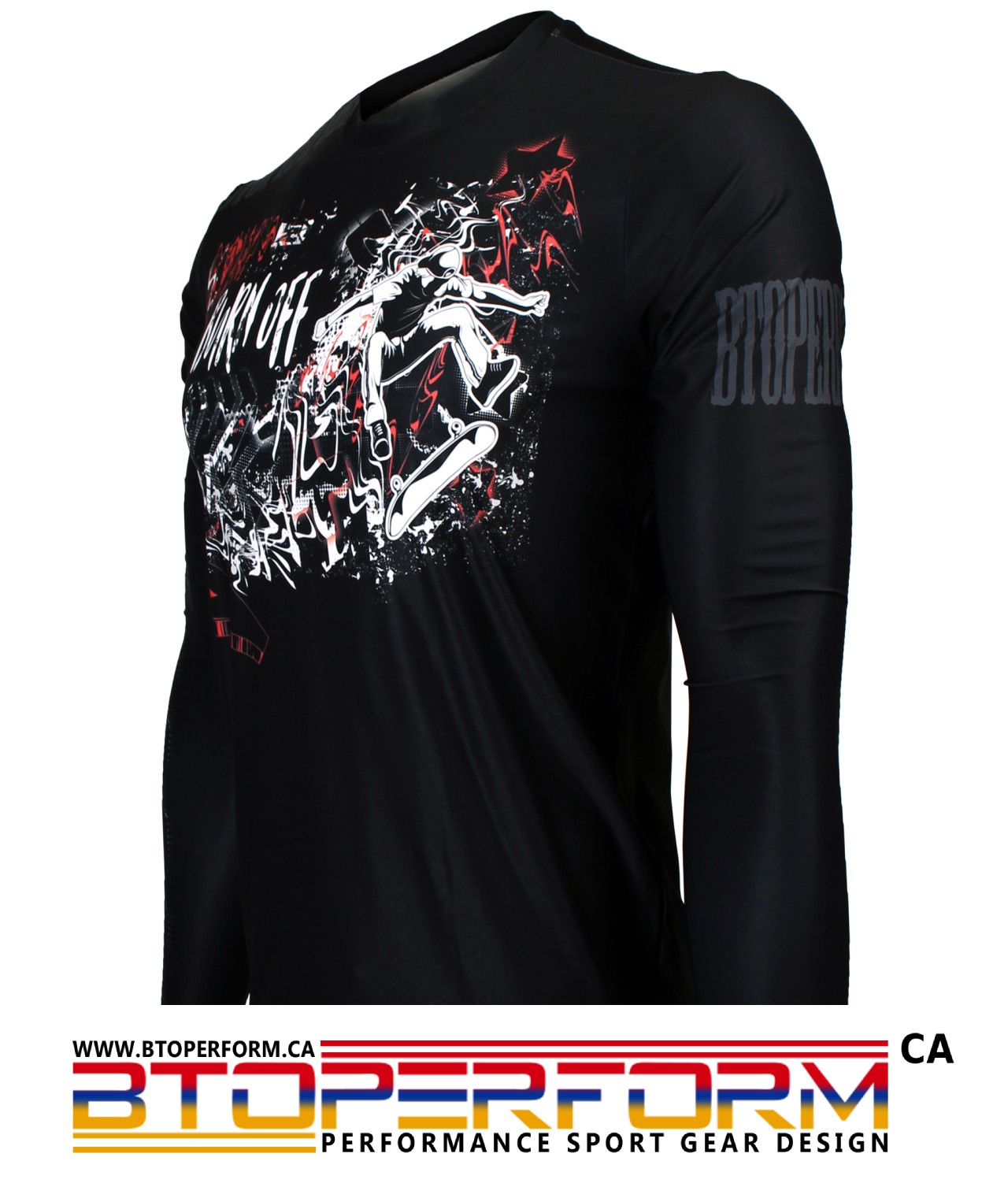 BURN OFF -Black [FR-158K] Full Graphic Loose-Fit Long Sleeve Crew Neck Shirt - Image 4