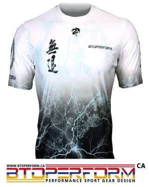 NO RETREAT - Thunder white [FR-303W] Full Graphic Loose-Fit Crew Neck T-Shirt