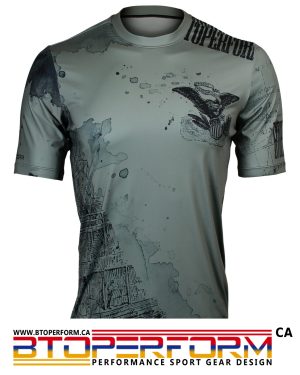 OLD WILD -Khaki [FR-347H] Full Graphic Loose-Fit Crew Neck T-Shirt