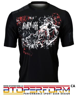 BURN OFF -Black [FR-358K] Full Graphic Loose-Fit Crew Neck T-Shirt