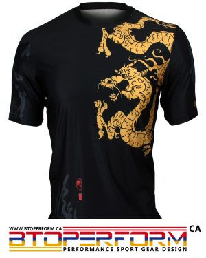 GOLDEN DRAGON [FR-364] Full Graphic Loose-Fit Crew Neck T-Shirt