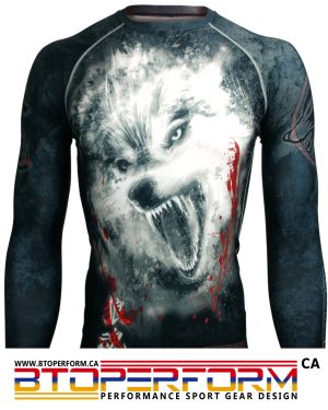 WOLF SPIRIT [FX-110] Full Graphic Compression Long Sleeve Rash Guard