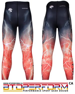 NO RETREAT Thunder Red [FY-103R] Full Graphic Compression Leggings