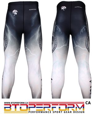 NO RETREAT -White [FY-103W] Full Graphic Compression Leggings