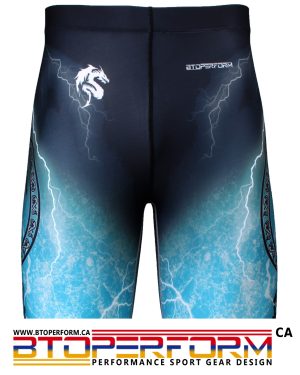 NO RETREAT -Thunder blue [FY-303B] Full Graphic Compression Shorts
