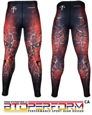 GRUNGE -Red [FY-107R] Full Graphic Compression Leggings