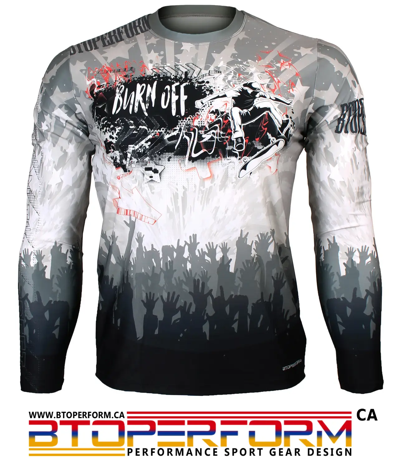BURN OFF -Wild [FR-158W] Full Graphic Loose-Fit Long Sleeve Crew Neck Shirt