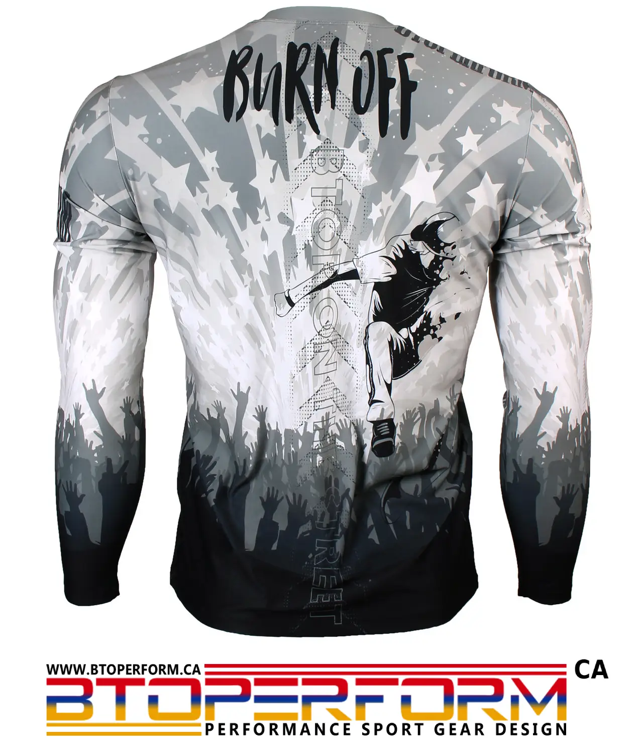 BURN OFF -Wild [FR-158W] Full Graphic Loose-Fit Long Sleeve Crew Neck Shirt - Image 2