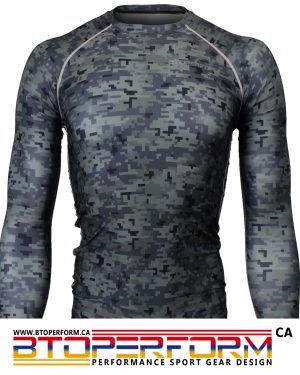 CAMO-BLACK [FX-111K] Full Graphic Compression Long Sleeve Shirt
