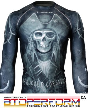 MAROONED CORSAIRE -Black [FX-112K] Full Graphic Compression Long Sleeve Shirt