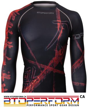 SONG OF SWORD -Black [FX-116K] Full Graphic Compression Long Sleeve Shirt