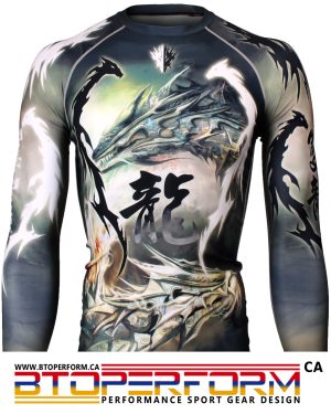 DOUBLE DRAGON [FX-119] Full Graphic Compression Long Sleeve Shirt