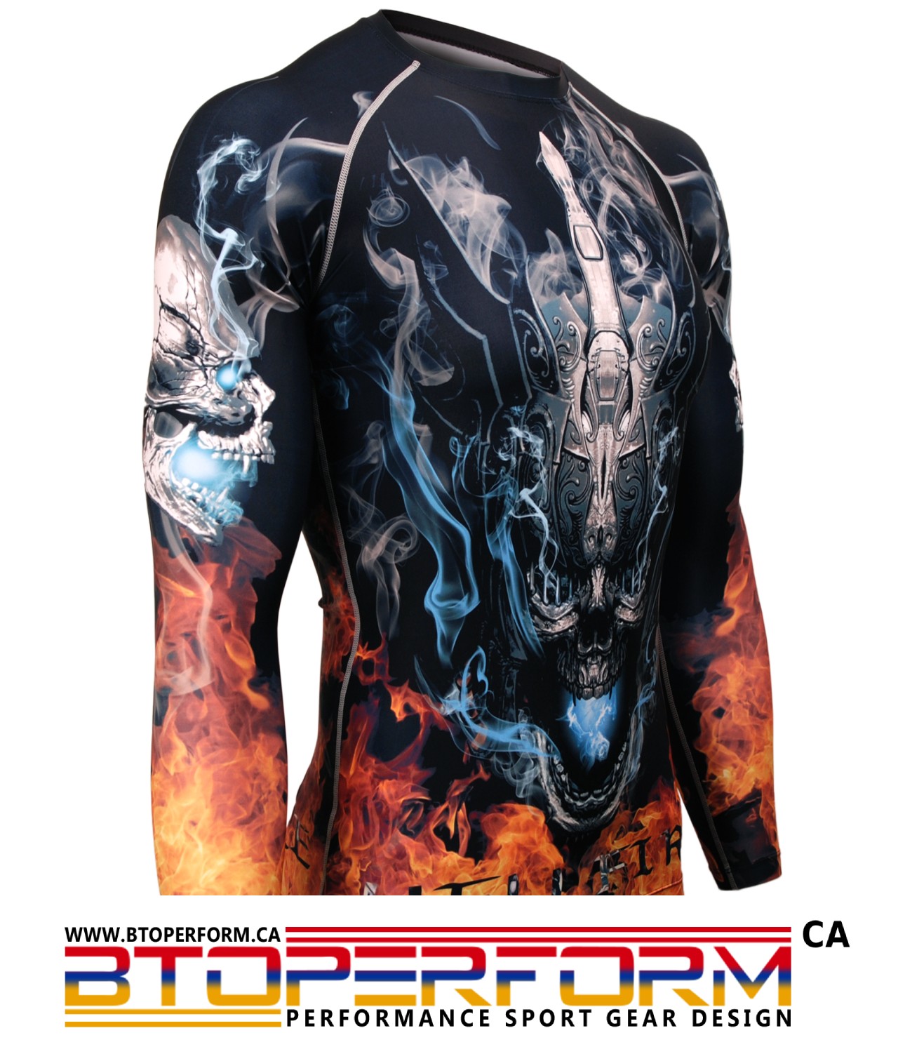 HELL FIRE [FX-120] Full Graphic Compression Long Sleeve Shirt - Image 5