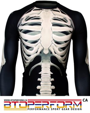 SKELETON [FX-128] Full Graphic Compression Long Sleeve Shirt