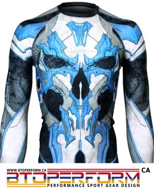GOLDEN ARMY -Blue [FX-131B] Full Graphic Compression Long Sleeve Shirt