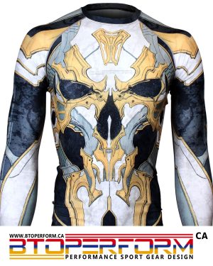 GOLDEN ARMY -Yellow [FX-131Y] Full Graphic Compression Long Sleeve Shirt