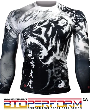 ROARING TIGER -Black [FX-138K] Full Graphic Compression Long Sleeve Shirt