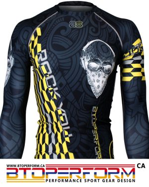 ROCK YOU -Yellow [FX-141Y] Full Graphic Compression Long Sleeve Shirt