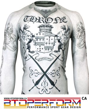 THRONE -White [FX-142W] Full Graphic Compression Long Sleeve Shirt