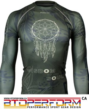 DREAMCATCHER -Khaki [FX-144H] Full Graphic Compression Long Sleeve Shirt