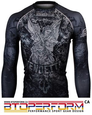 VENDETTA -Black [FX-155K] Full Graphic Compression Long Sleeve Rash Guard