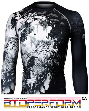 NIGHT OF THE RAVEN [FX-157] Full Graphic Compression Long Sleeve Rash Guard
