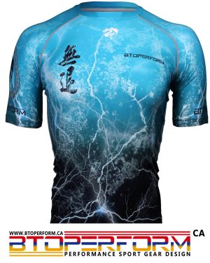 NO RETREAT -Thunder blue [FX-303B] Full Graphic Compression Short Sleeve Shirt
