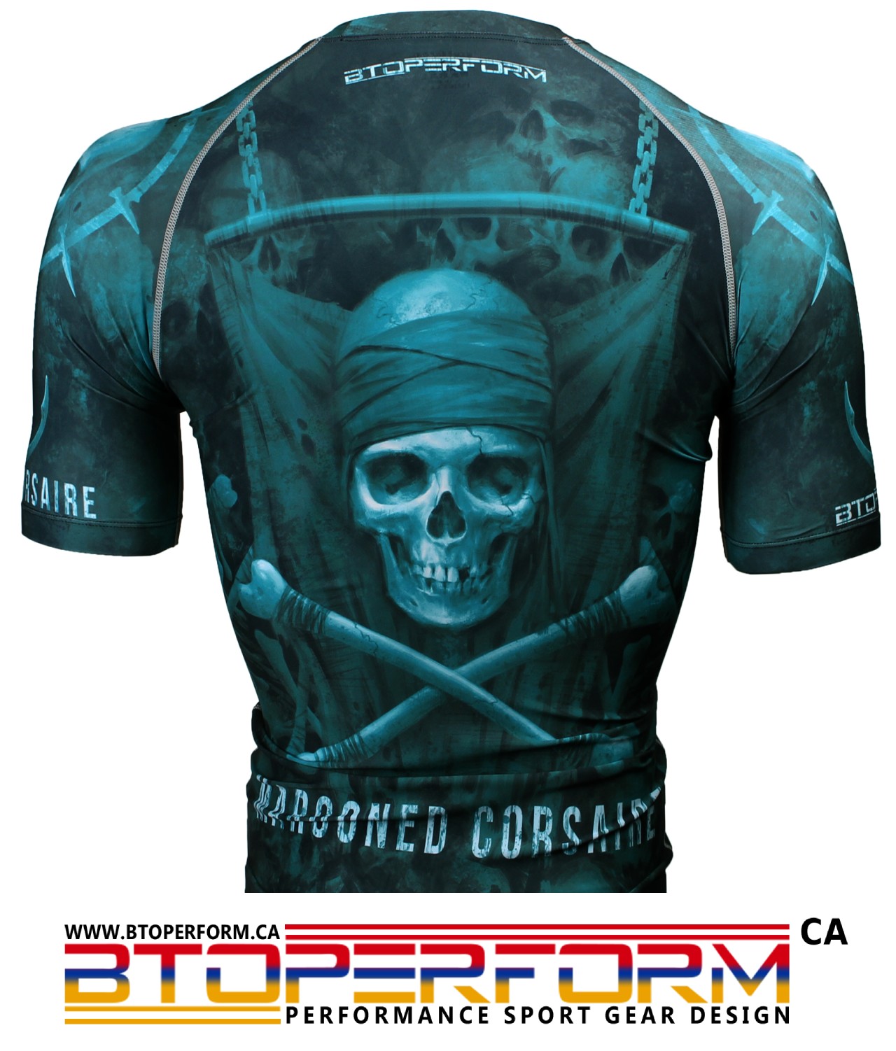 MAROONED CORSAIRE [FX-312] Full Graphic Compression Short Sleeve Shirt - Image 4