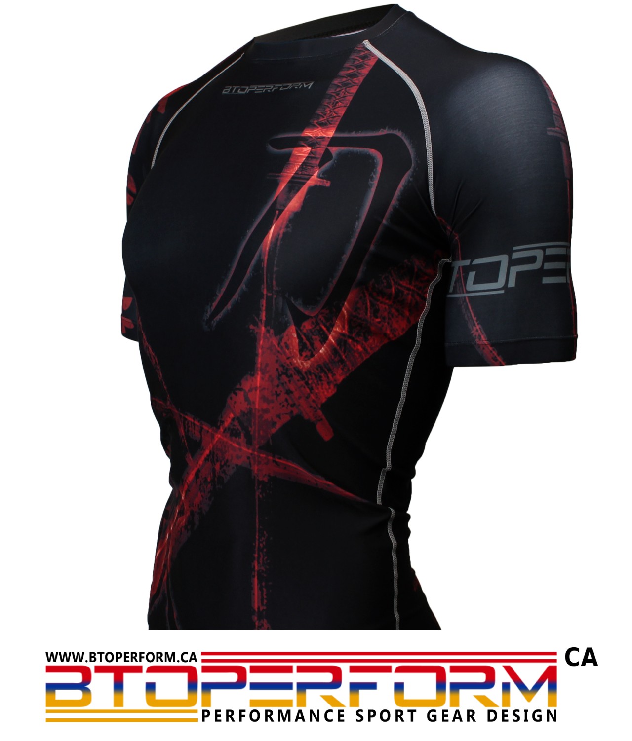 SONG OF SWORD -Black [FX-316K] Full Graphic Compression Short Sleeve Shirt - Image 4