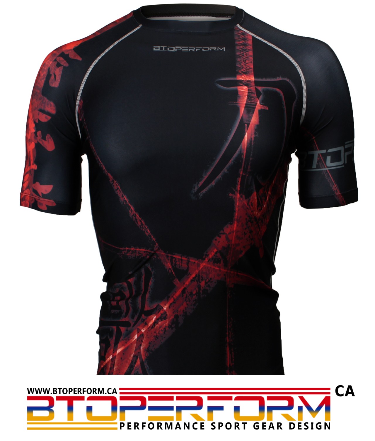 SONG OF SWORD -Black [FX-316K] Full Graphic Compression Short Sleeve Shirt