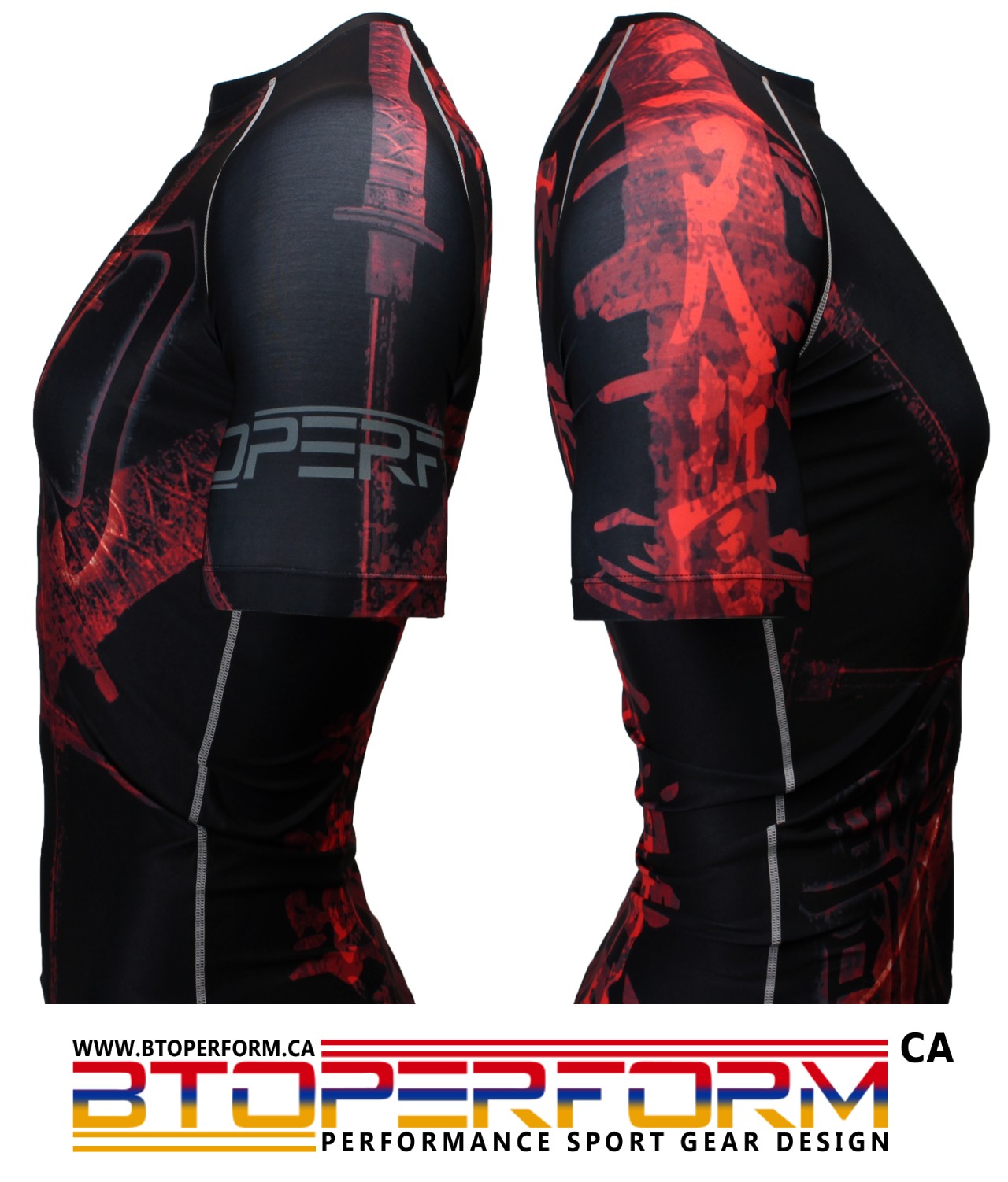 SONG OF SWORD -Black [FX-316K] Full Graphic Compression Short Sleeve Shirt - Image 2