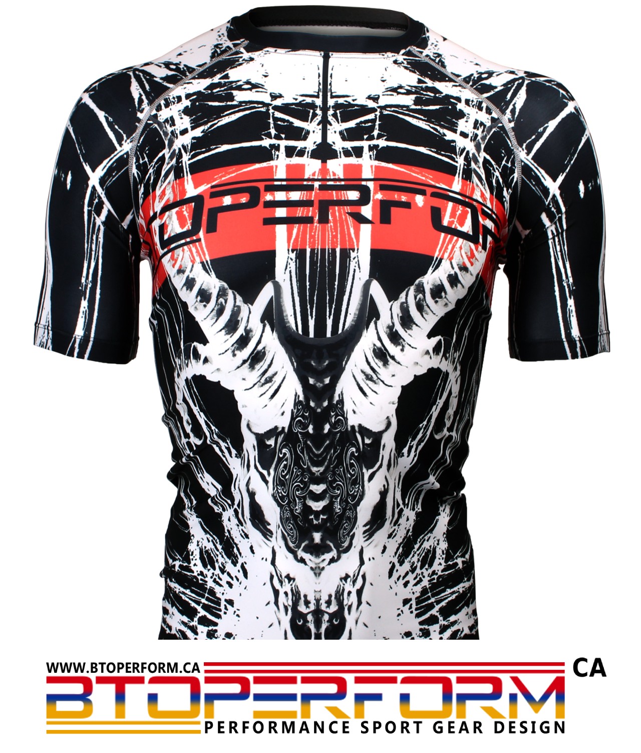 DEVIL HORN [FX-322] Full Graphic Compression Short Sleeve Shirt