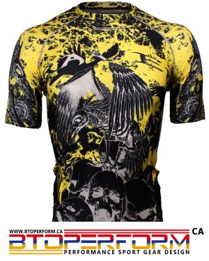 RAVEN SKULL [FX-325] Full Graphic Compression Short Sleeve Shirt