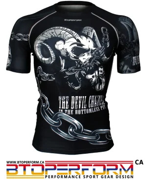 DEVIL CHAINED [FX-370] Full Graphic Compression Short Sleeve Shirt