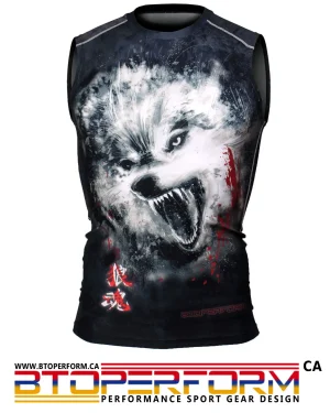 WOLF SPIRIT [FX-510] Full graphic compression sleeveless shirt